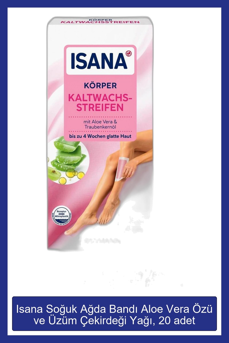 Isana Isana Aloe Vera Özü ve Üzüm Çekirdeği Yağı İçeren Soğuk Ağda Bandı 20 Adet Koltuk Altı ve Bacak İçin — 3. ürün görseli