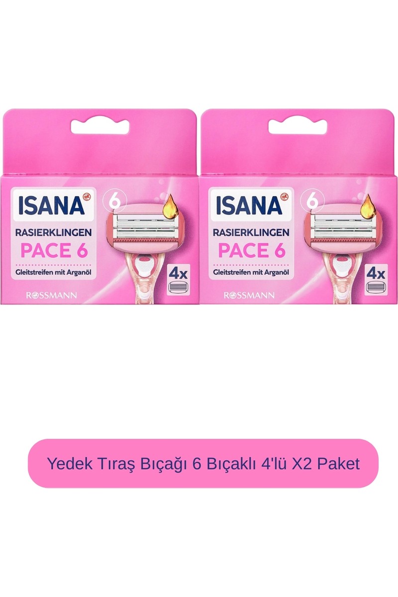 Isana Yedek Tıraş Bıçağı 6 Bıçaklı 4'lü X2 Paket