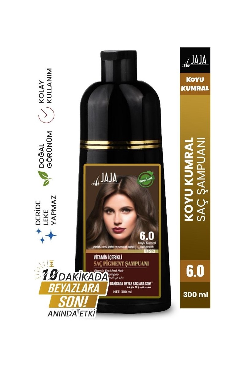 Jaja Jaja Koyu kumral Vitamin Içerikli Saç Pigment Şampuanı Unisex 6.0 300 ml fiyatı ve görseli