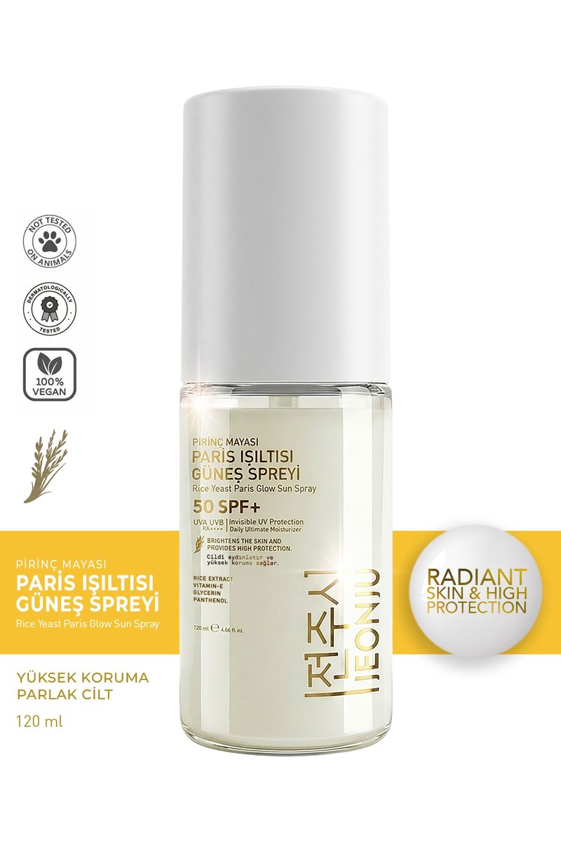 Jeonju Jeonju Paris Işıltısı Güneş Spreyi 120 ml Yüksek Korumalı SPF 50+ Tüm Cilt Tipleri İçin Leke Karşıtı fiyatı ve görseli