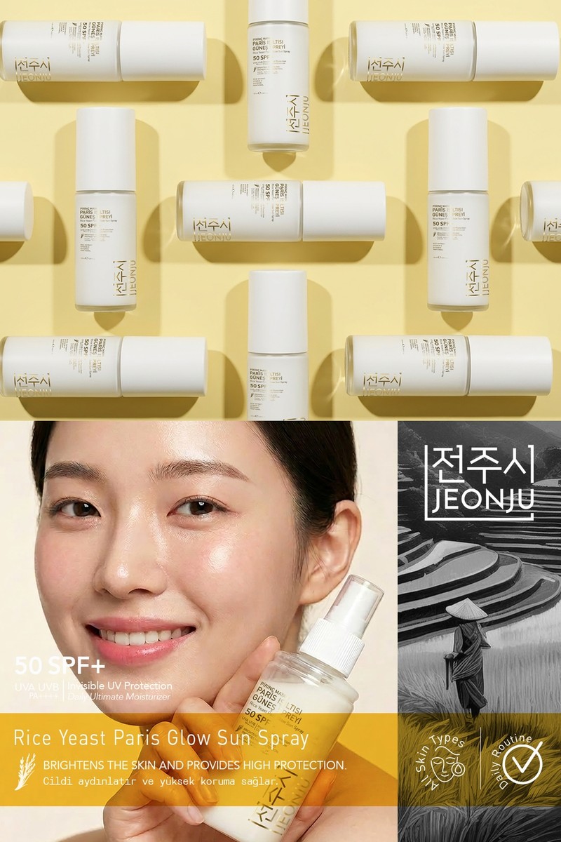 Jeonju Jeonju Paris Işıltısı Güneş Spreyi 120 ml Yüksek Korumalı SPF 50+ Tüm Cilt Tipleri İçin Leke Karşıtı — 3. ürün görseli