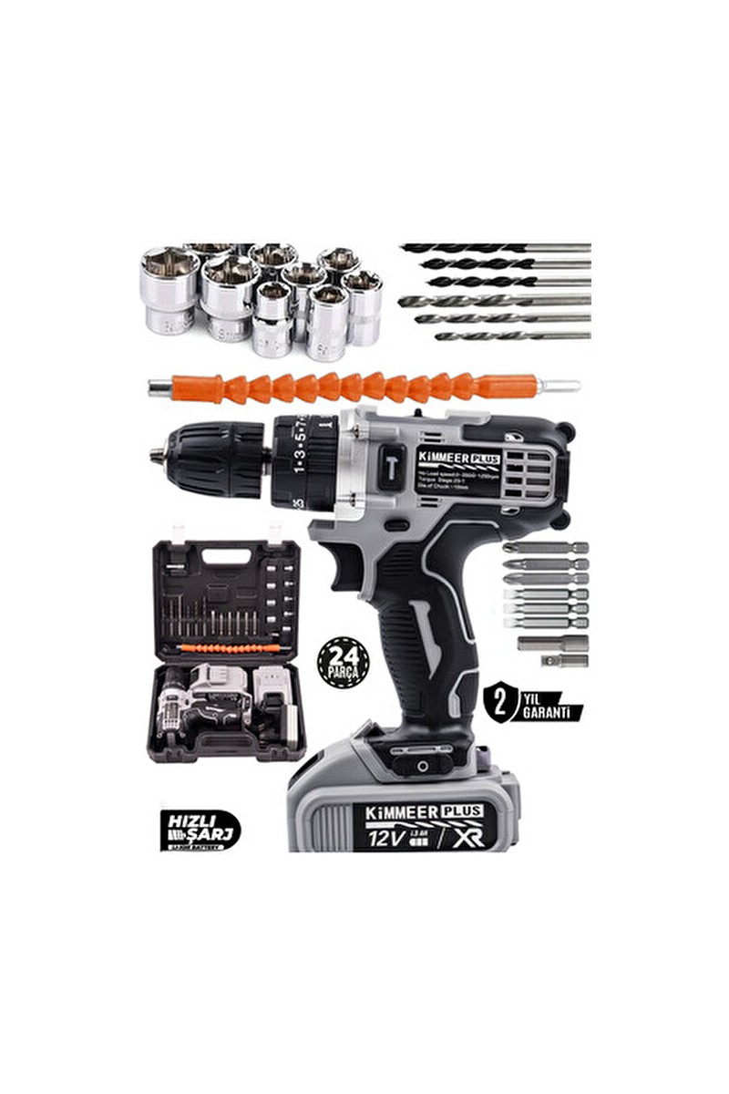 Jetta Jetta Power Tools Kimmeer Plus Profesional 58 Vf Çelik Şanzıman 24 Parça Şarjlı Matkap Set fiyatı ve görseli