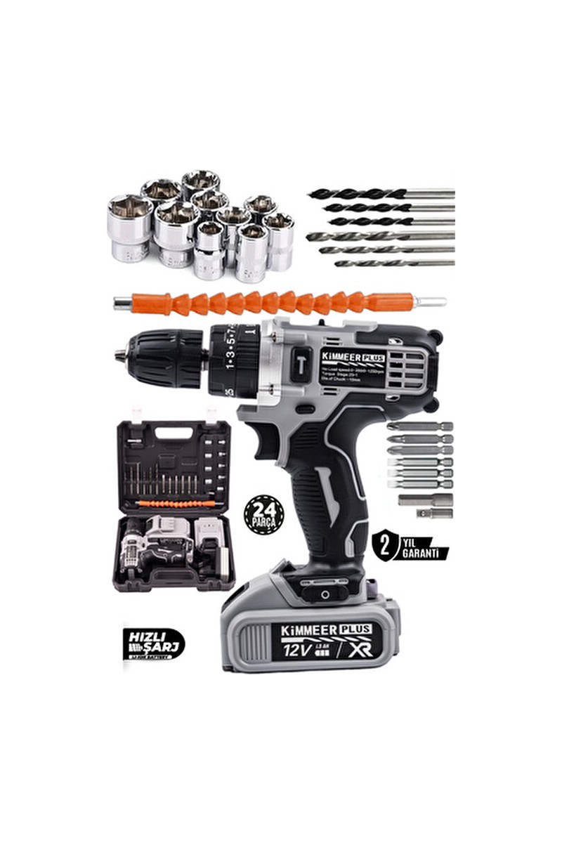 Jetta Jetta Power Tools Kimmeer Plus Profesional 58 Vf Çelik Şanzıman 24 Parça Şarjlı Matkap Set — 3. ürün görseli