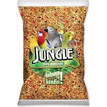 Jungle Jungle Muhabbet Kuşu Yemi 1 Kg – Sarı Beyaz Darı, Aspur, Nijer, Keten ve İç Yulaf Karışımı Ekonomik fiyatı ve görseli