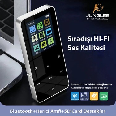 Junglee Junglee Bluetooth Lu Mp3 Mp4 Çalar Fm Radyolu Şarjlı Mp4 Player Dahili Hoparlör 8gb Hafızalı Müzik — 6. ürün görseli