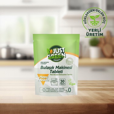 Just Green Organic Just Green Organic Bitkisel Bulaşık Makinesi Tableti - %100 Bitkisel - Doğal Ve Güçlü Temizlik (30 — 5. ürün görseli