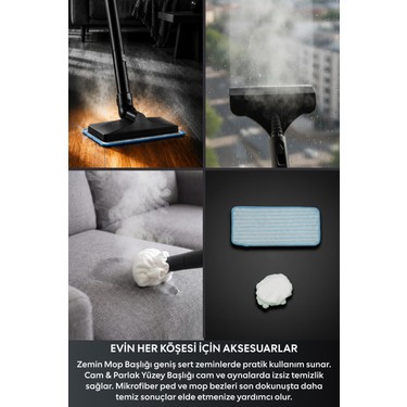 Kamma Kamma ST2 Steamy Ultra Çok Fonksiyonlu Buharlı Temizleyici 2600W | 3.5L Su Tankı | 4 Bar — 5. ürün görseli