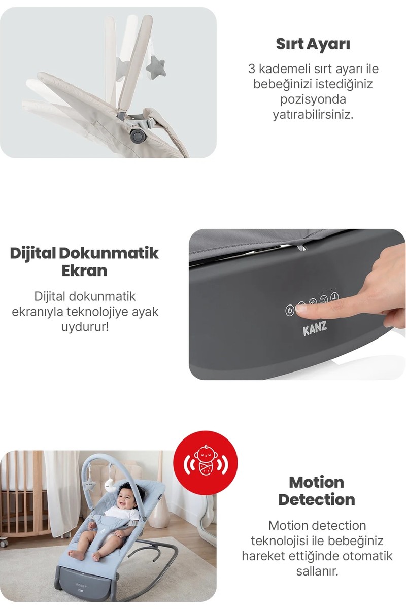 Kanz Kanz Robin Bej Elektrikli Ana Kucağı 0-15 kg Taşıma Kapasitesi ile Isofix Özellikli Rahat Kullanım — 3. ürün görseli