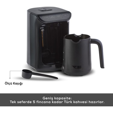 Karaca Karaca Hatır Közde Türk Kahvesi ve Türk Kahve Makinesi Shiny Black 5 Fincan Kapasiteli Bol — 2. ürün görseli