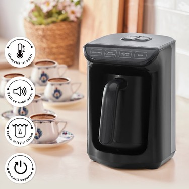 Karaca Karaca Hatır Közde Türk Kahvesi ve Türk Kahve Makinesi Shiny Black 5 Fincan Kapasiteli Bol — 4. ürün görseli