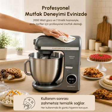 Karaca Karaca Mastermaid Chef Ultra D2000W Dijital Ekranlı Hamur Yoğurma Makinesi Galaxy Grey — 6. ürün görseli
