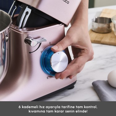 Karaca Karaca Multichef Stand Mikser Rosegold 1900W 5,5 Lt (Kıyma Çekme /Sucuk-Sosis/İçli Köfte — 5. ürün görseli