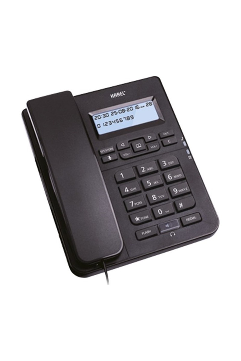 Karel TM145 Kablolu Telefon - Siyah Ergonomik Tasarım ve LCD Ekranlı Özellikler