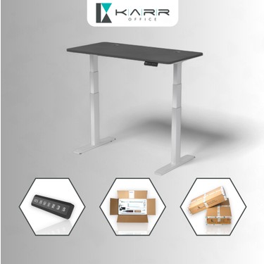 Karr Office Karr Office O-Flex Duo Çift Motorlu Elektrikli Yükseklik Ayarlı Masa - 120x60 - Beyaz - — 2. ürün görseli