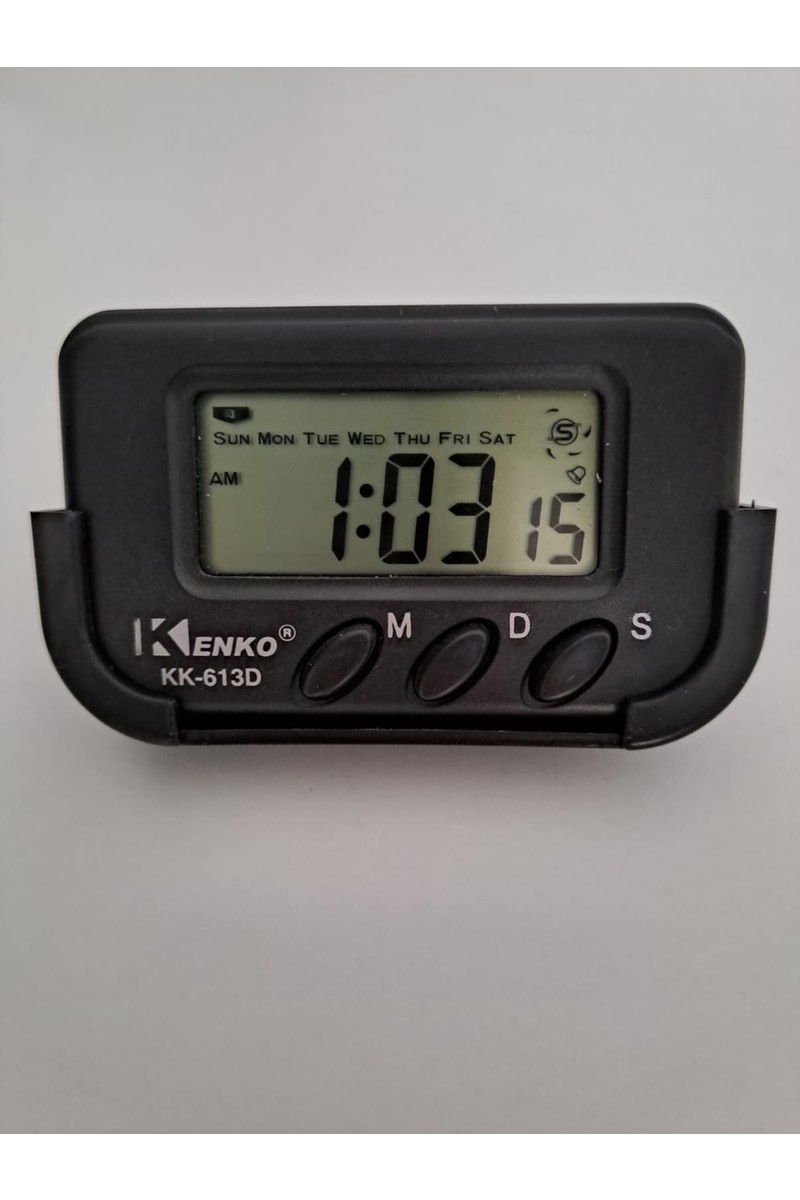 Kenko KK-613D Dijital Kronometreli ve Alarmlı Masa Saati Siyah Renk Öğrenci ve Minübüs Şöförleri İçin