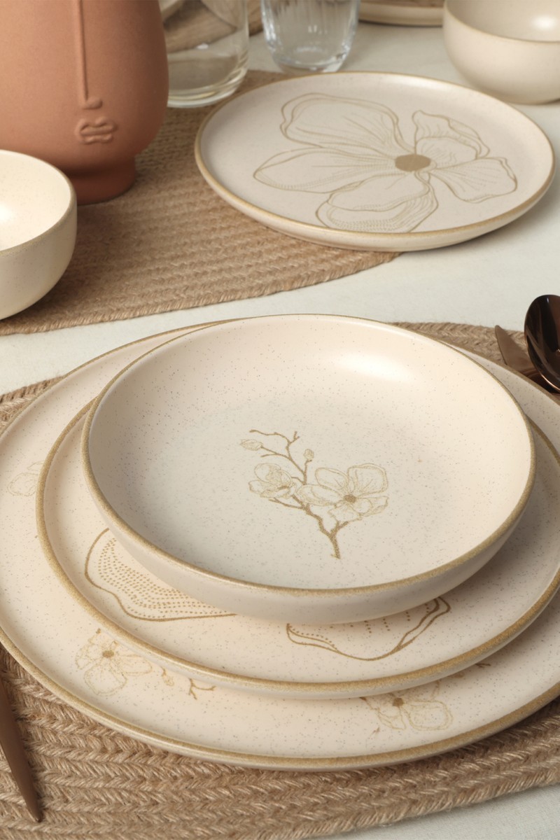 Keramika Keramika Taupe Bloom Nordıc Yemek Takımı 24 Parça 6 Kişilik 22519-20-28-29 — 2. ürün görseli