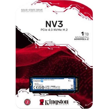 Kingston Kingston 1TB NV3 M.2 2280 NVMe SSD | PCIe 4.0 Gen 4x4 | Up to 6000 MB-s | — 5. ürün görseli