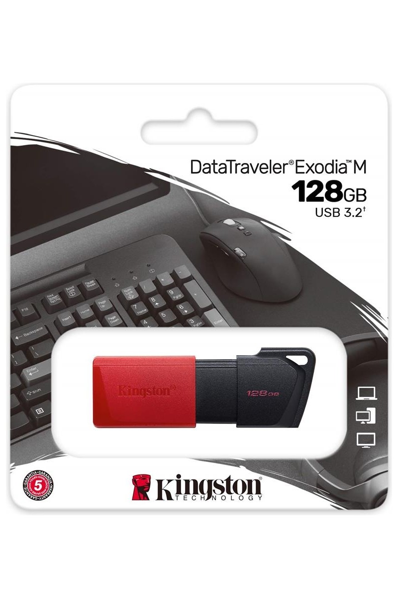 Kingston Kingston DTXM-128GB 128GB USB3.2 Gen1 DataTraveler Exodia M (Black + Red) Flash Bellek — 2. ürün görseli