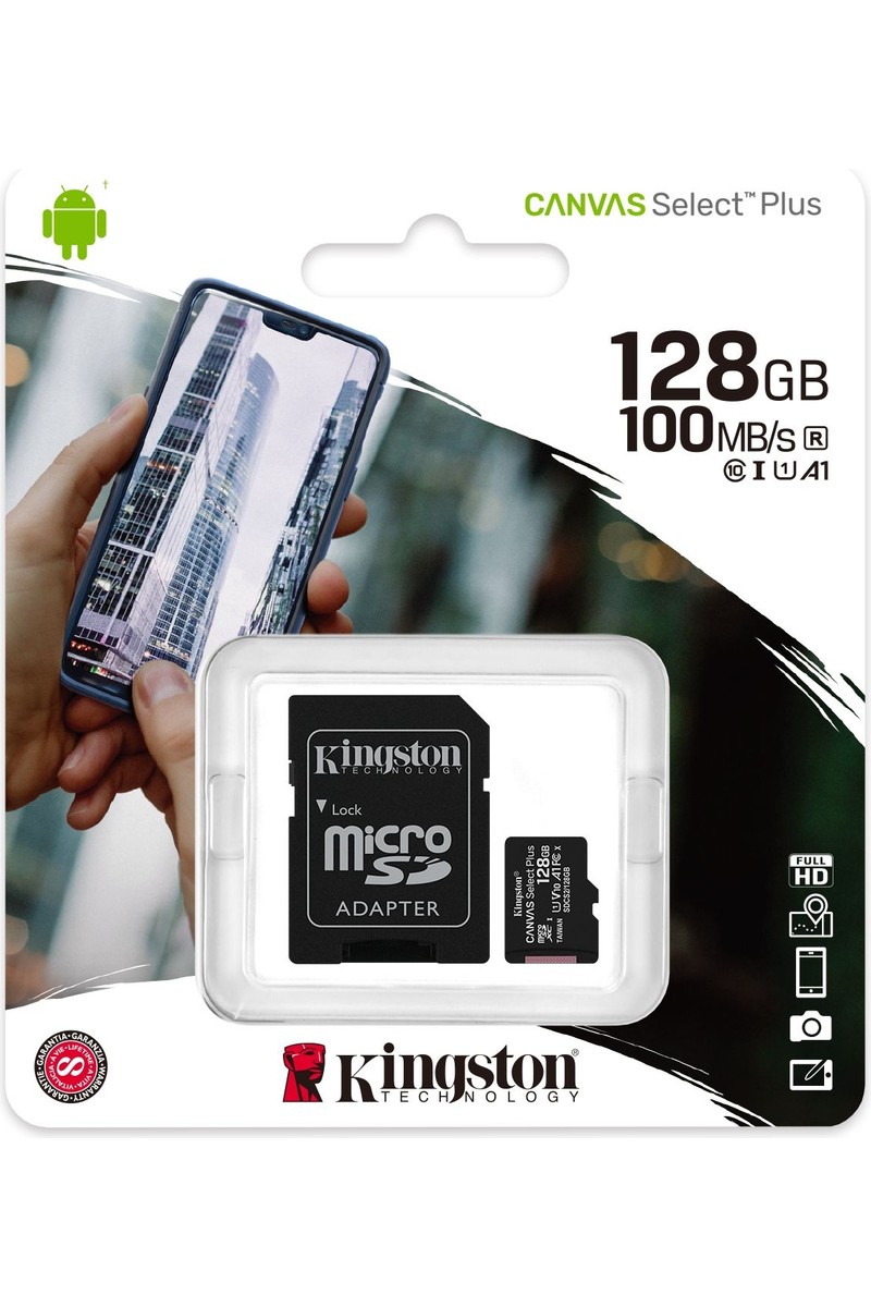 Kingston Kingston SDCS2-128GB 128GB micSDXC Canvas Select Plus 100R A1 C10 Card + ADP Hafıza Kartı — 2. ürün görseli
