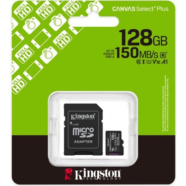 Kingston Kingston SDCS3/128GB 128GB microSDXC Canvas Select Plus Gen3 A1 150MB/s Hızlı Kart + — 4. ürün görseli