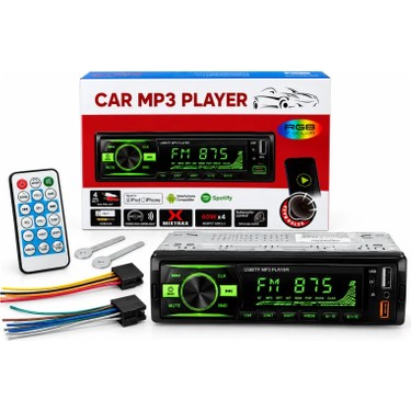 Kingwin Kingwin Çift USB / Çift Rca Amfi Çıkışlı Ekstra Bass 7 Renk Rgb Oto Teyp - Bluetooth & Uzaktan — 2. ürün görseli
