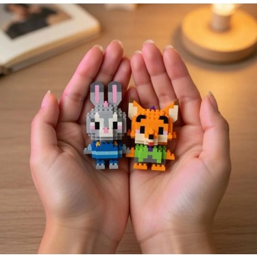 Kinku Kinku Judy Hopps - Nick Wilde Mini 3D Puzzle / Sevimli Figür / 2'li Eğlenceli Set / — 3. ürün görseli