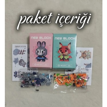 Kinku Kinku Judy Hopps - Nick Wilde Mini 3D Puzzle / Sevimli Figür / 2'li Eğlenceli Set / — 4. ürün görseli