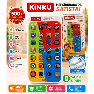 Kinku Kinku KİNKU Oyuncak Dokunmatik Eğitici Kukuli Telefon Şarjlı Edilebilir Cep telefonu +500 Farklı — 2. ürün görseli