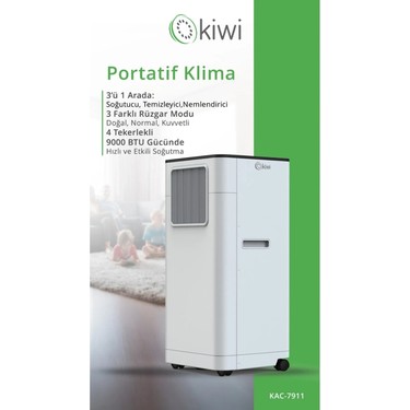 Kiwi Kiwi KAC-7911 Portatif Klima 9000 BTU Mobil Inverter Hızlı Soğutma Enerji — 2. ürün görseli