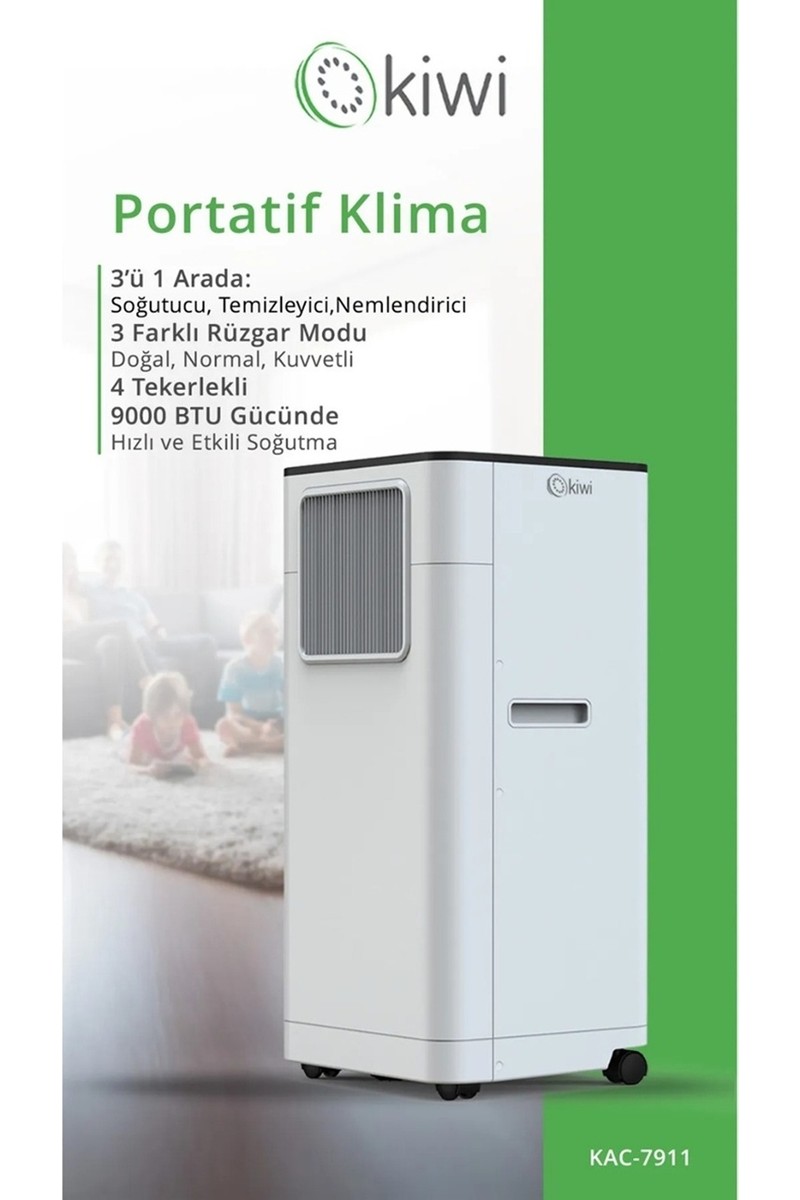 Kiwi Kiwi KAC-7911 Portatif Klima 9000 BTU Mobil Inverter Hızlı Soğutma Enerji — 6. ürün görseli