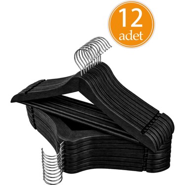 Koçyiğit Plastik Ahşap Görünümlü Premium Kalite 12'lı Plastik Elbise Askısı - fiyatı ve görseli