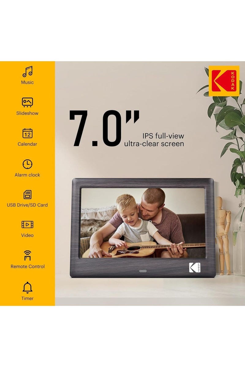 Kodak Kodak 7 Inç Siyah Dijital Fotoğraf Çerçevesi, IPS Ekran, Usb/sd Uyumlu, Slayt Gösterisi, Takvim — 2. ürün görseli