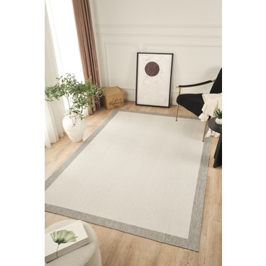 Konfor Halı Konfor Halı Sisalux 3086 Beyaz Gri Sisal Dokuma Jüt Kilim Hav Toz Vermez Halı Salon Mutfak Oturma fiyatı ve görseli