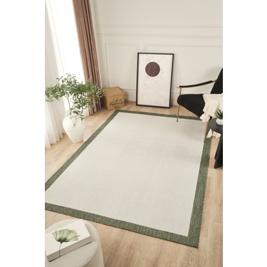 Konfor Halı Konfor Halı Sisalux 3090 Krem Yeşil Sisal Dokuma Jüt Kilim Hav Toz Vermez Halı Salon Mutfak Oturma fiyatı ve görseli