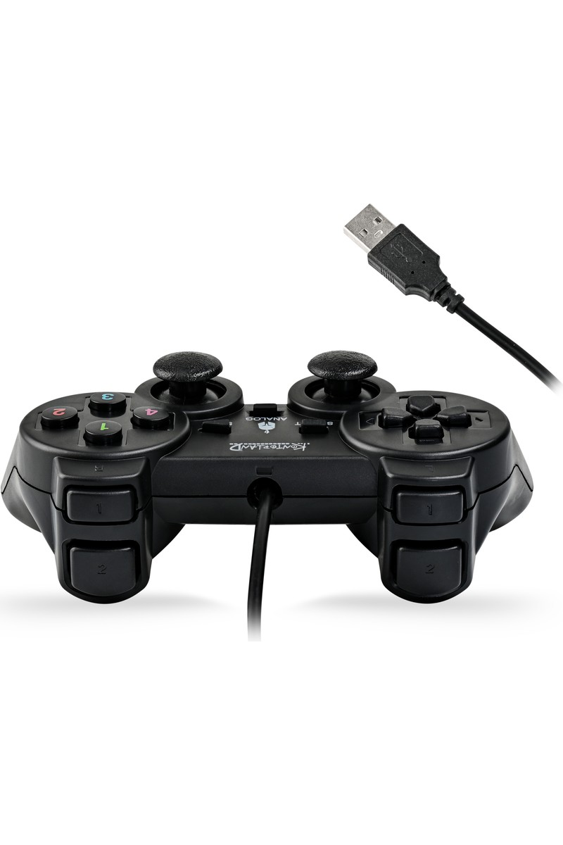 Kontorland Kontorland Kablolu Pc Gamepad – D-Input & X-Input Destekli Titreşimli USB Oyun Kolu Siyah — 2. ürün görseli