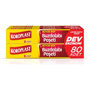 Koroplast Koroplast Büyük Boy Buzdolabı Poşeti 4Al3Öde, Büyük Boy 80'li Buzdolabı Torbası, Sızdırmaz 20'li fiyatı ve görseli