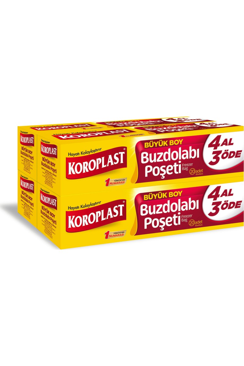 Koroplast Koroplast Büyük Boy Buzdolabı Poşeti 4Al3Öde, Büyük Boy 80'li Buzdolabı Torbası, Sızdırmaz 20'li — 5. ürün görseli