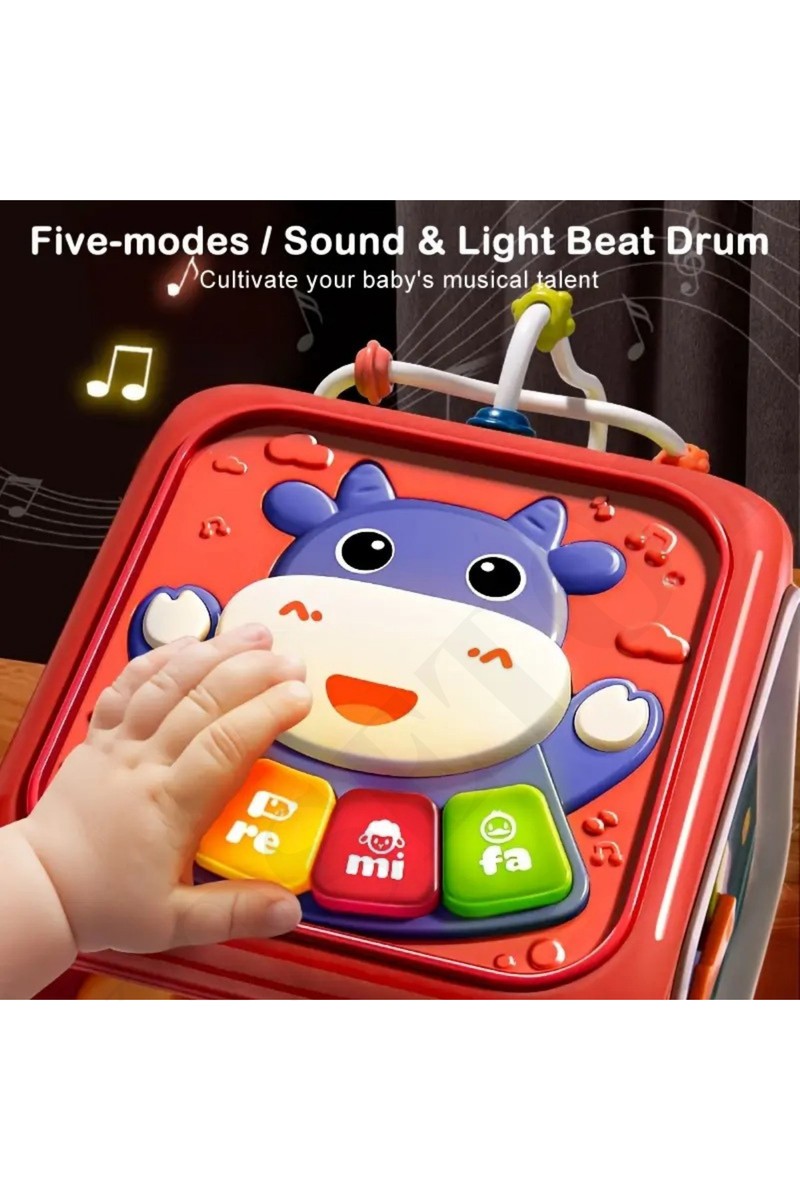 KoseToys KoseToys Bebek Oyuncağı Aktivite Küpü 6 Farklı Oyun ve Montessori Gelişimi (Kırmızı) — 3. ürün görseli