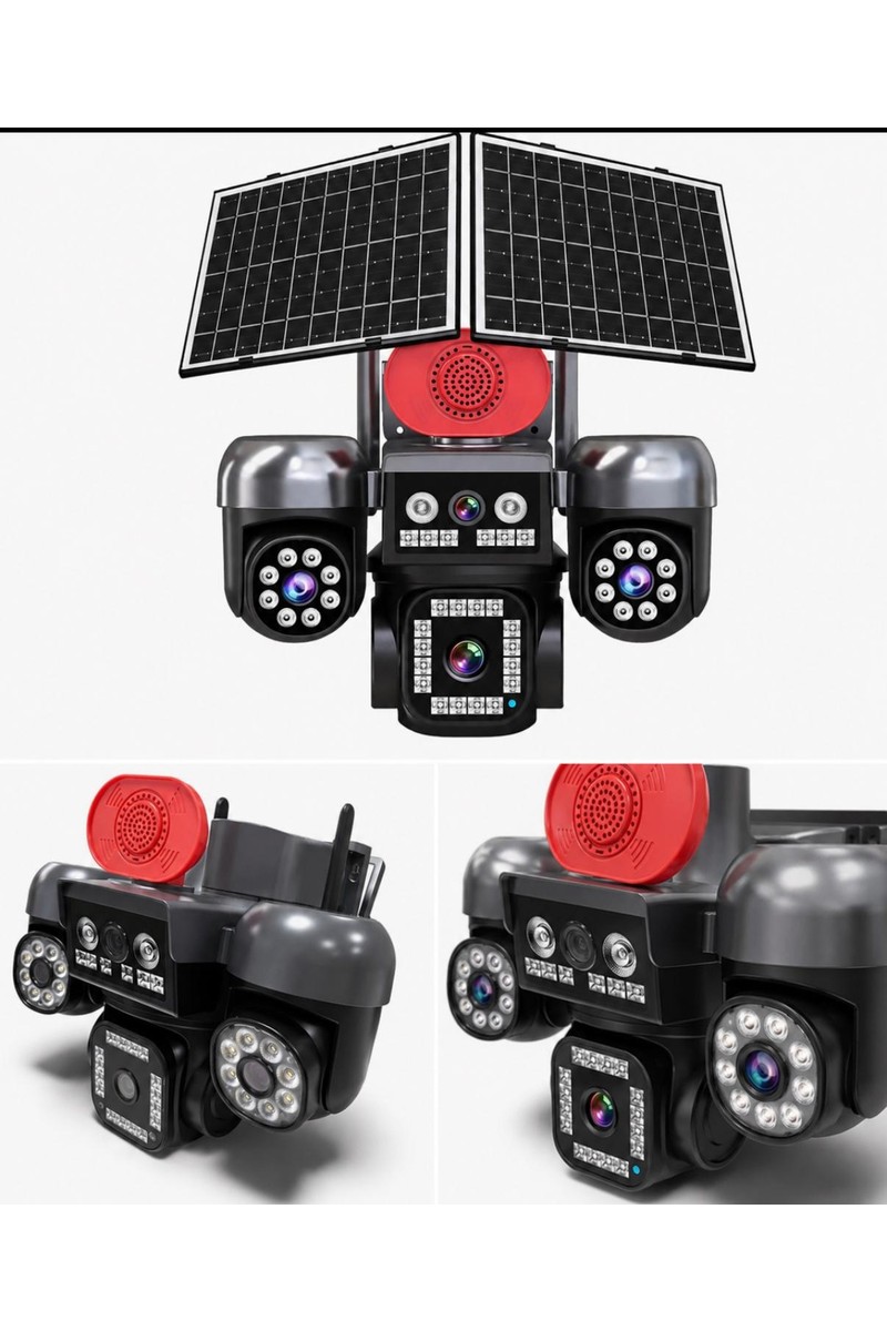 KRNTEKNO KRNTEKNO TEKNOLOJİ MARKET 3mp+3mp+3mp+3mp 12MP Aov Esim 4g Solar 4 Kameralı 3 Lens Ptz Akıllı Kamera — 2. ürün görseli