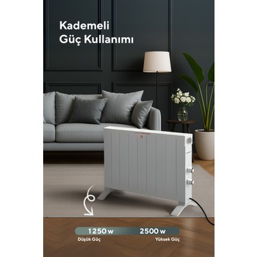 Kumtel Kumtel Beyaz Konvektör 2500W Konveksiyonel Isıtıcı 8x71x52 Ebatlarla Güçlü Isıtma — 6. ürün görseli