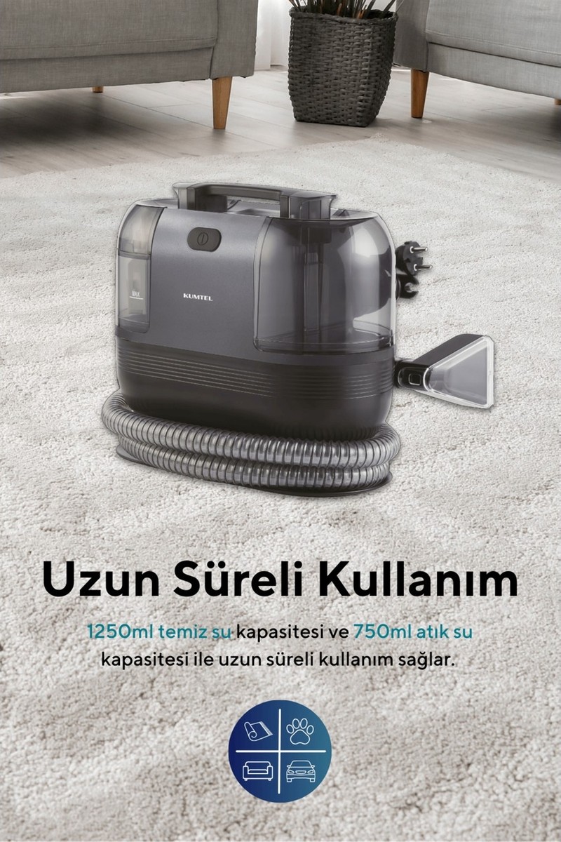 Kumtel Kumtel Koltuk ve Halı Yıkama Makinesi 450W 14KPa — 6. ürün görseli