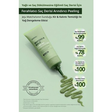 Kundal Kundal Yağlı Saçlara Dökülme Karşıtı Saç Derisi Peelingi Matcha&Kale Clarifying Sea Salt Scalp — 4. ürün görseli