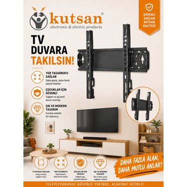 Kutsan Kutsan Lg Uyumlu 37" - 55'' 94 - 140 Ekran Led ve Lcd Tv Sabit Duvar Askı Aparatı + Su — 4. ürün görseli