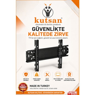 Kutsan Kutsan Lg Uyumlu 37" - 55'' 94 - 140 Ekran Led ve Lcd Tv Sabit Duvar Askı Aparatı + Su — 5. ürün görseli