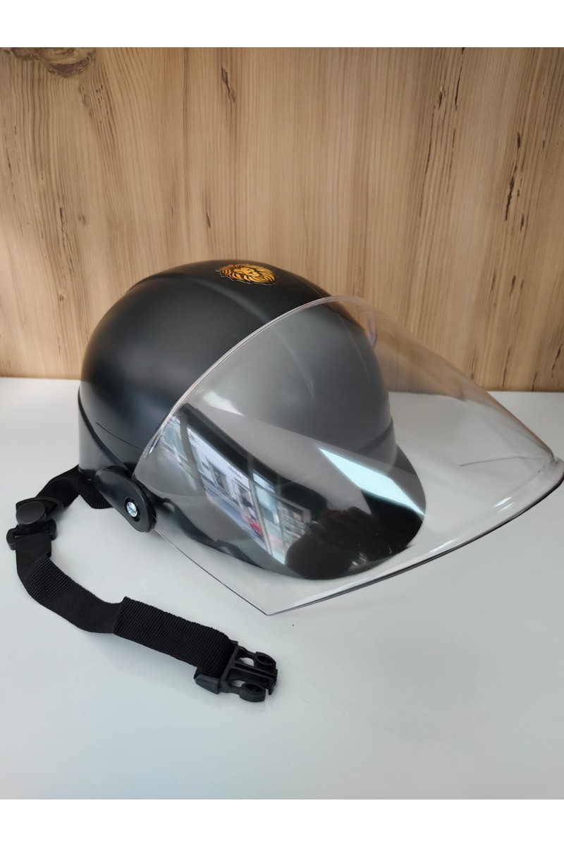 Leos Leos Motor Jokey Kask Motosiklet & Bisiklet Kaskı Siyah & Yerli Üretim & Camlı Model (Ultra Dayanıklı) — 2. ürün görseli