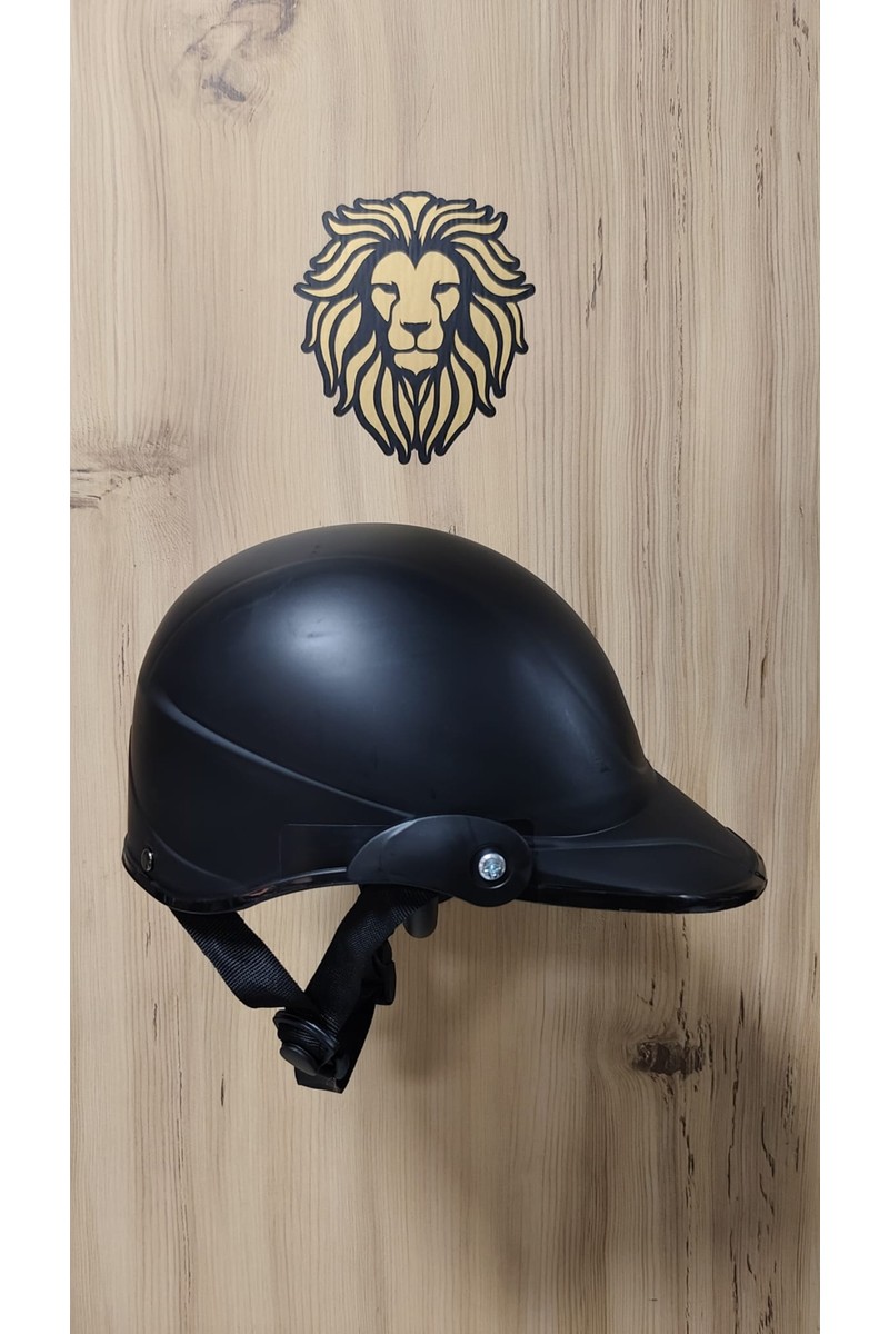 Leos Motor Jokey Kask Siyah Renk Açık Yüz Modeli Yerli Üretim Toka Bağlantılı