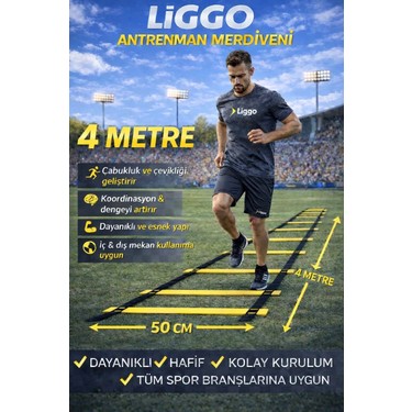 Liggo Liggo Antrenman Seti 4m Merdiven 12li Huni 12li Çanak 12li Koordinasyon Çemberi Spor Eğitim — 3. ürün görseli