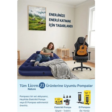 Livenzi Livenzi Nature Tek Kişilik Şişme Yatak & Yastık (191 × 76 × 22 — 6. ürün görseli