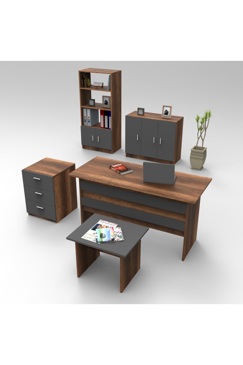 L'occi Concept L'occi Concept Diego Abcde Ofis Büro Masa Takımı Barok-Antrasit