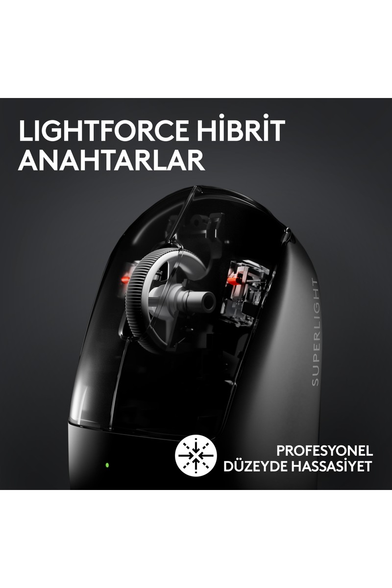 Logitech Logitech G PRO X SUPERLIGHT 2 Hafif HERO 2 Sensör 32.000 DPI LIGHTSPEED Kablosuz Oyuncu Mouse - Beyaz — 3. ürün görseli